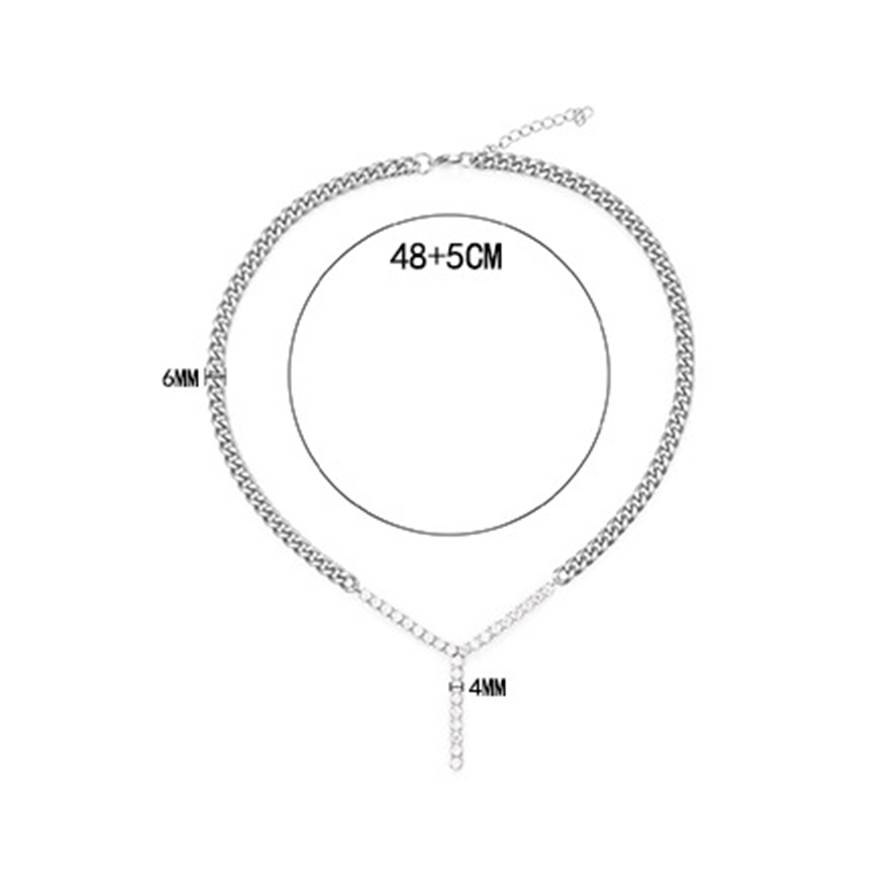 链长48cmx链宽0.6cmx尾链5cmx满钻链宽度4mm